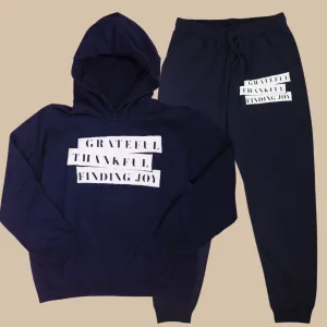 Grateful Thankful Finding Joy Hoodie & Jogger Pant Set