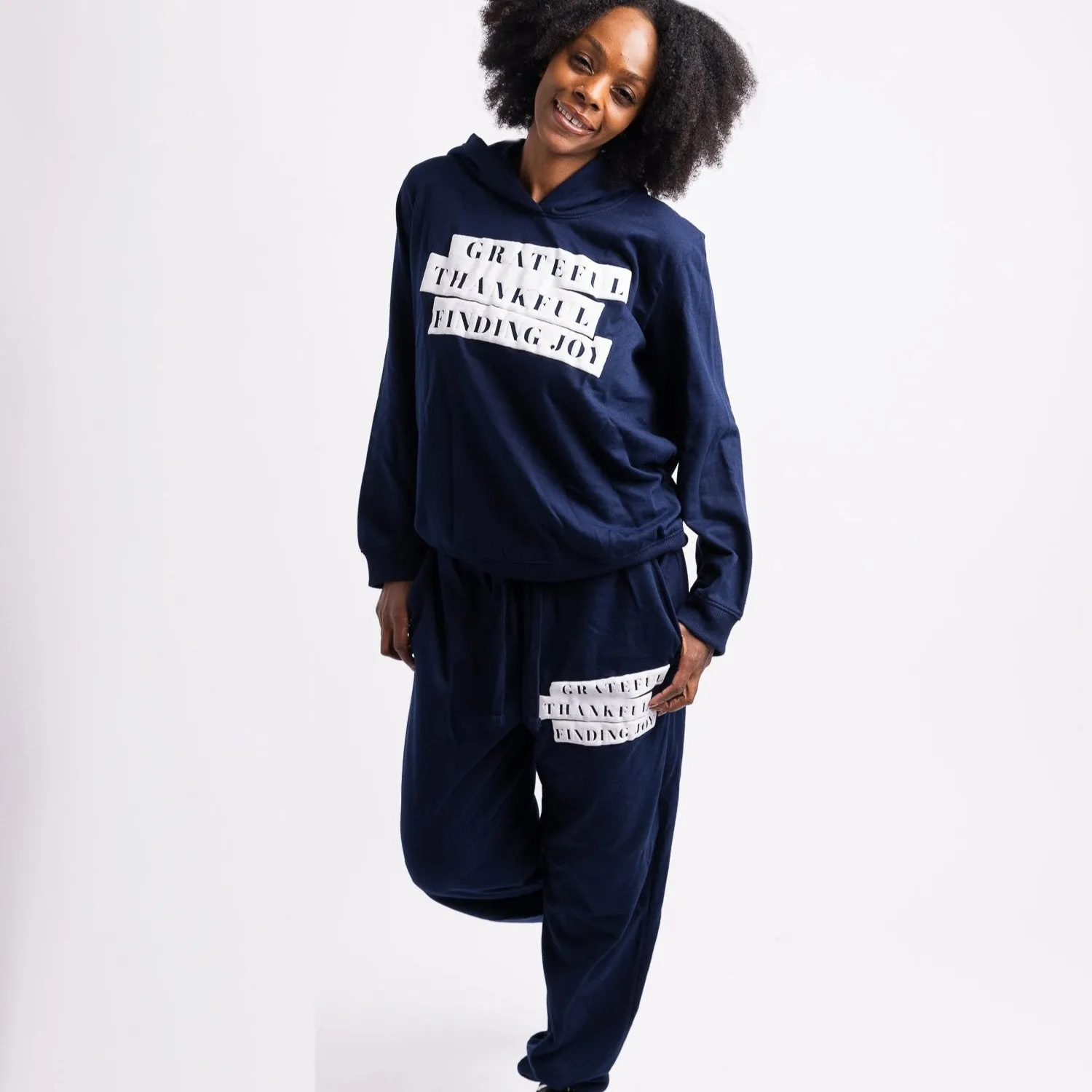 Grateful Thankful Finding Joy Hoodie & Jogger Pant Set