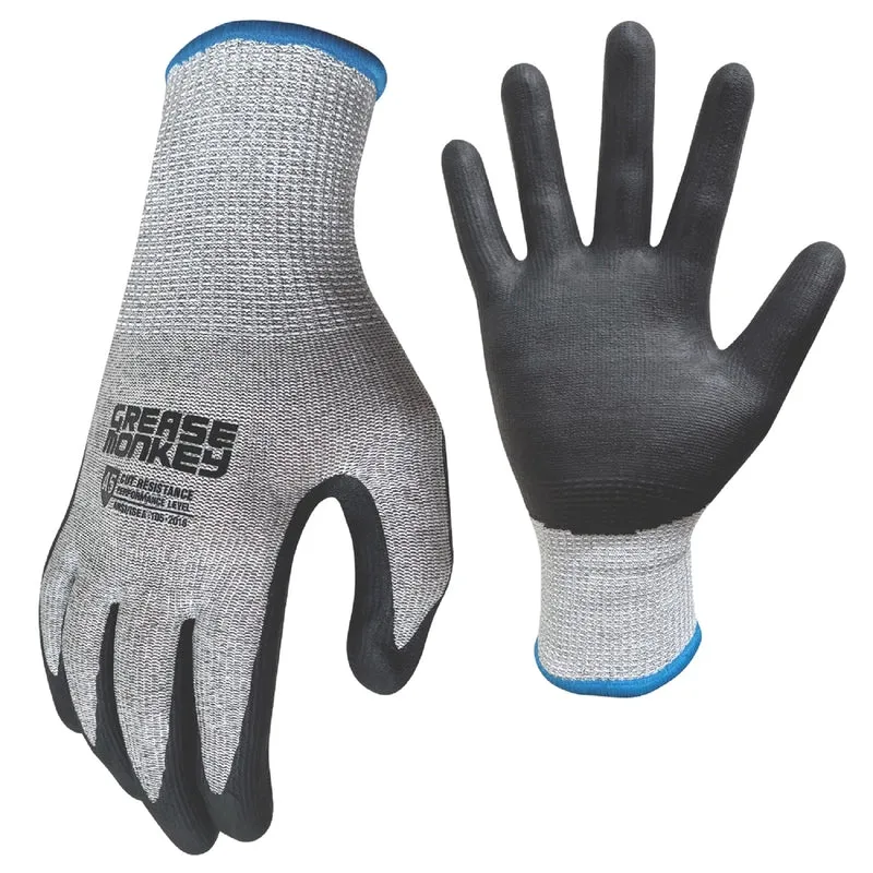 Grease Monkey XL Sandy Nitrile Cut Resistant Black/Gray Dipped Gloves