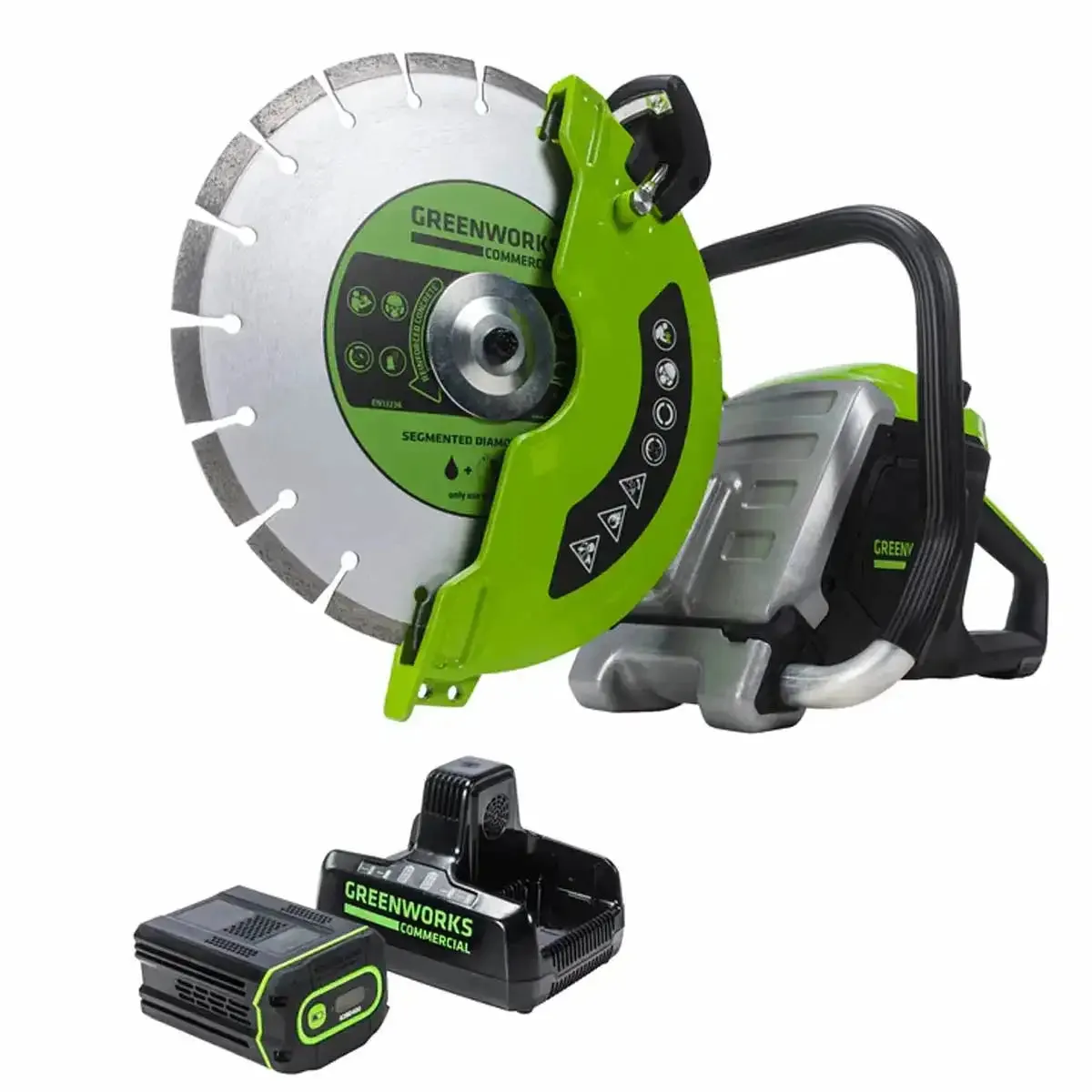 Greenworks 82V 12" Power Cutter Kit with 4Ah Battery and Dual Port Charger