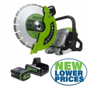 Greenworks 82V 12" Power Cutter Kit with 4Ah Battery and Dual Port Charger