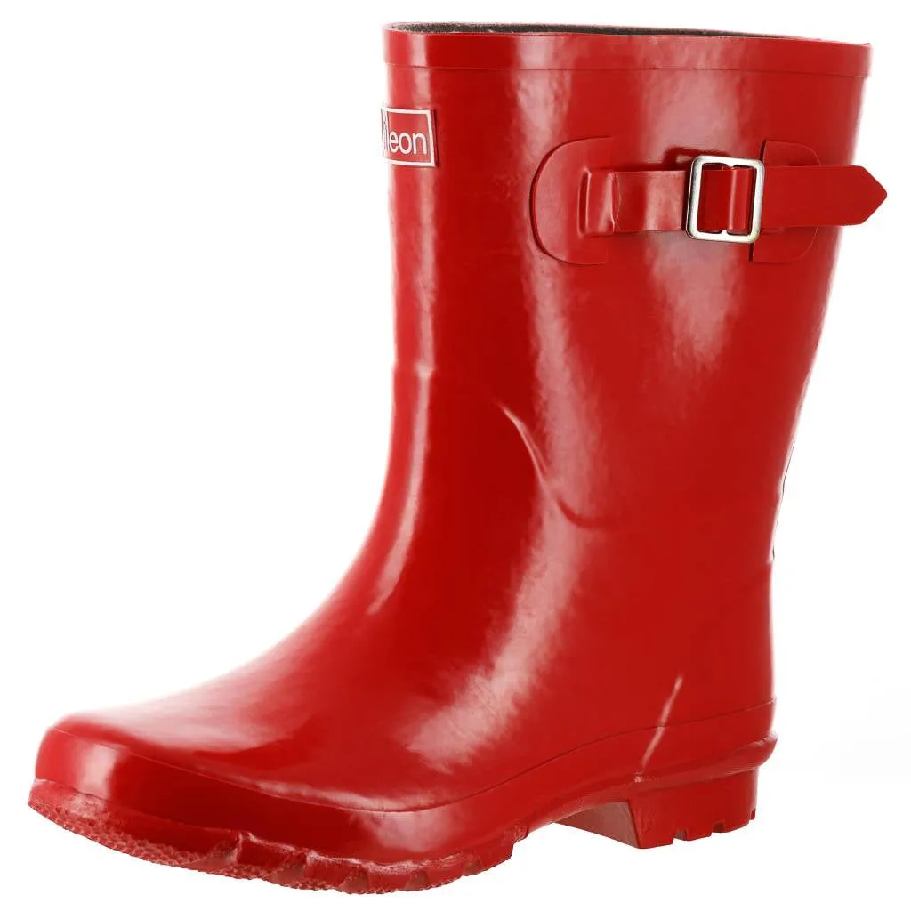 Half Height Rain Boots - Red Gloss - Wide Foot & Ankle