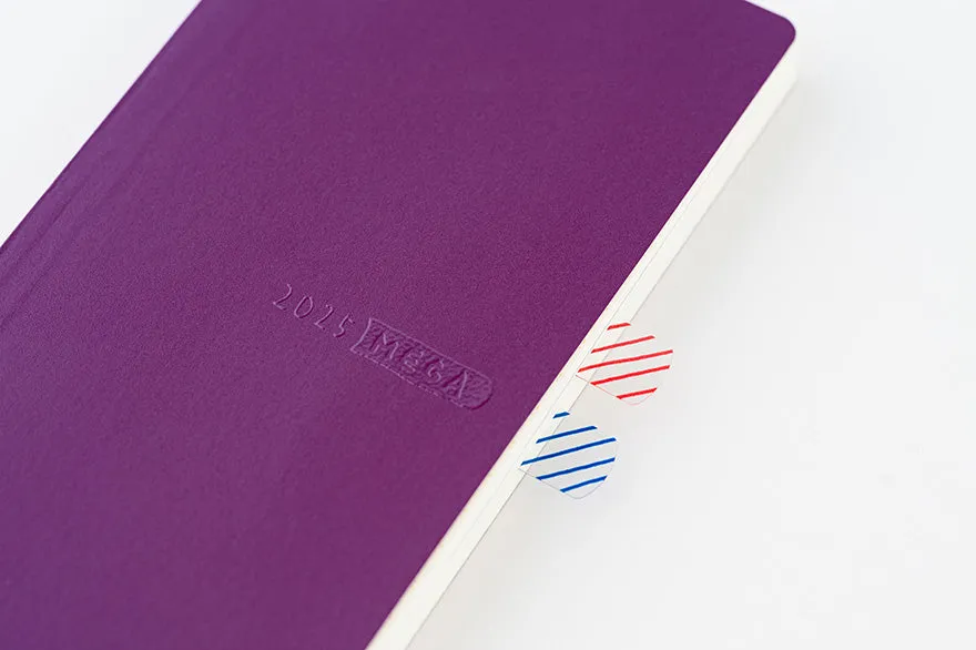 Hobonichi Weeks MEGA,  Hobonichi Techo 2025 Sneaker: Rich Purple Weeks Mega Softcover Book / Weekly Horizontal / January start / Monday start - English Edition