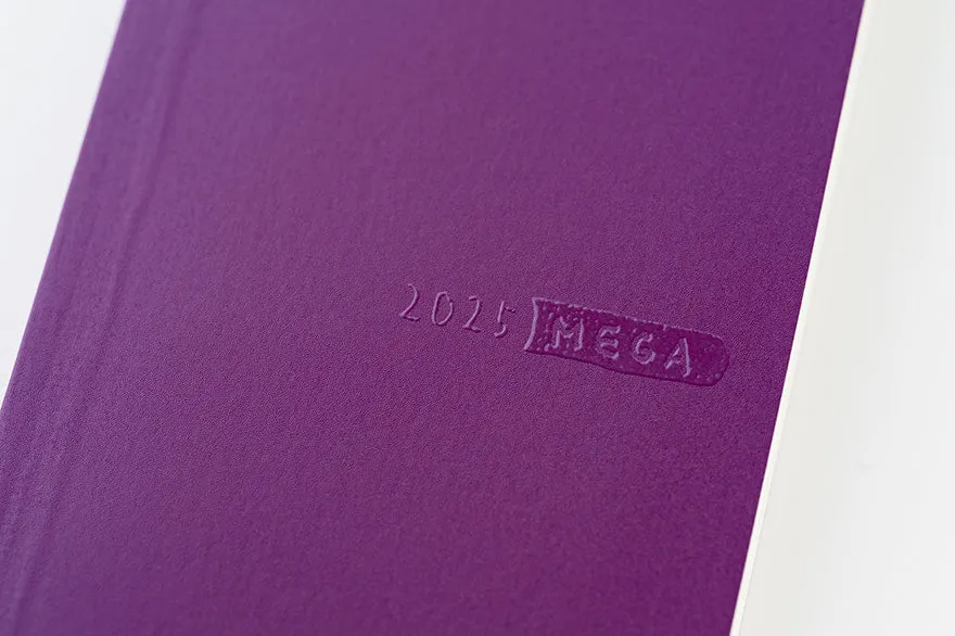 Hobonichi Weeks MEGA,  Hobonichi Techo 2025 Sneaker: Rich Purple Weeks Mega Softcover Book / Weekly Horizontal / January start / Monday start - English Edition