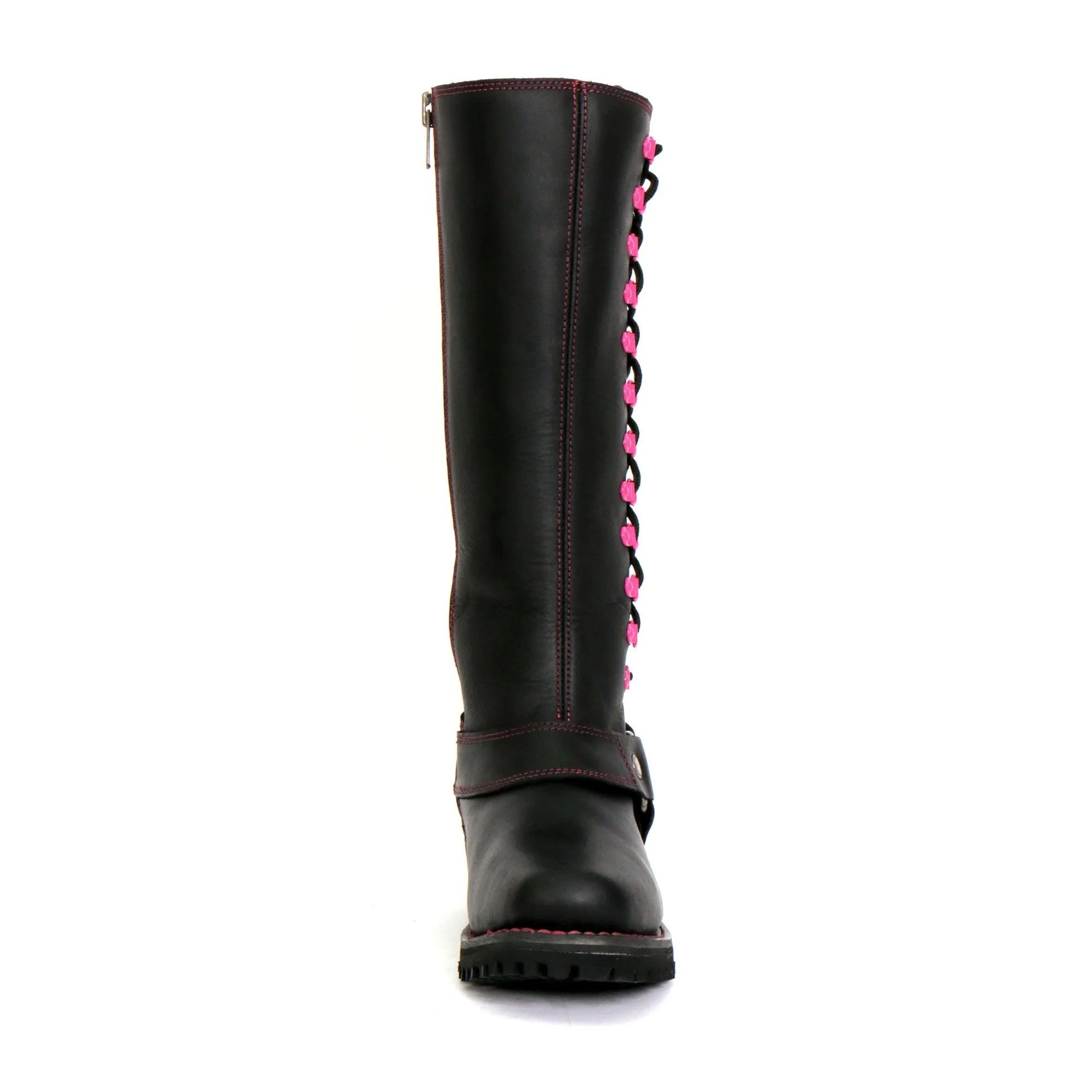 Hot Leathers BTL1006 Ladies 14-inch Black Knee-High Leather Boots with Side Zipper Entry