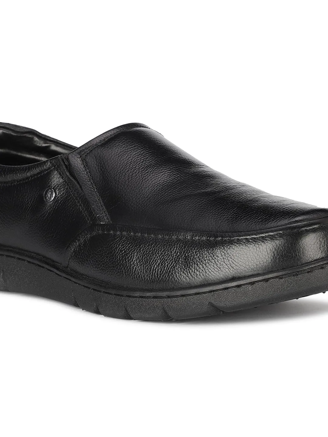 Hush Puppies Men's KEENAN SLIP ON Formal Shoes (8556165_BLACK_7 UK)