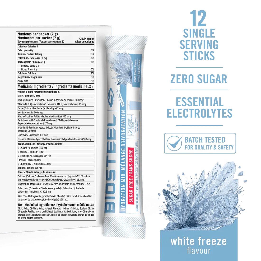 HYDRATION MIX / White Freeze - 12 Servings