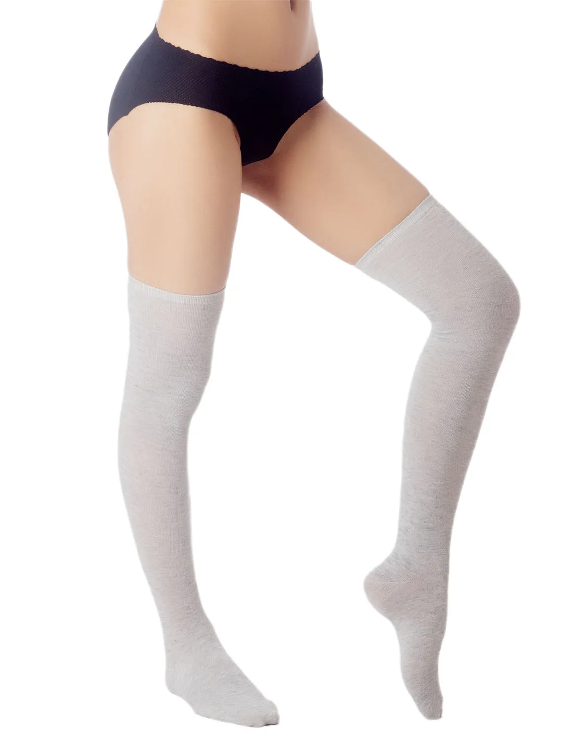 iB-iP Women's Navy Stripes Sports Football Style Hold-up Thigh High Long Socks