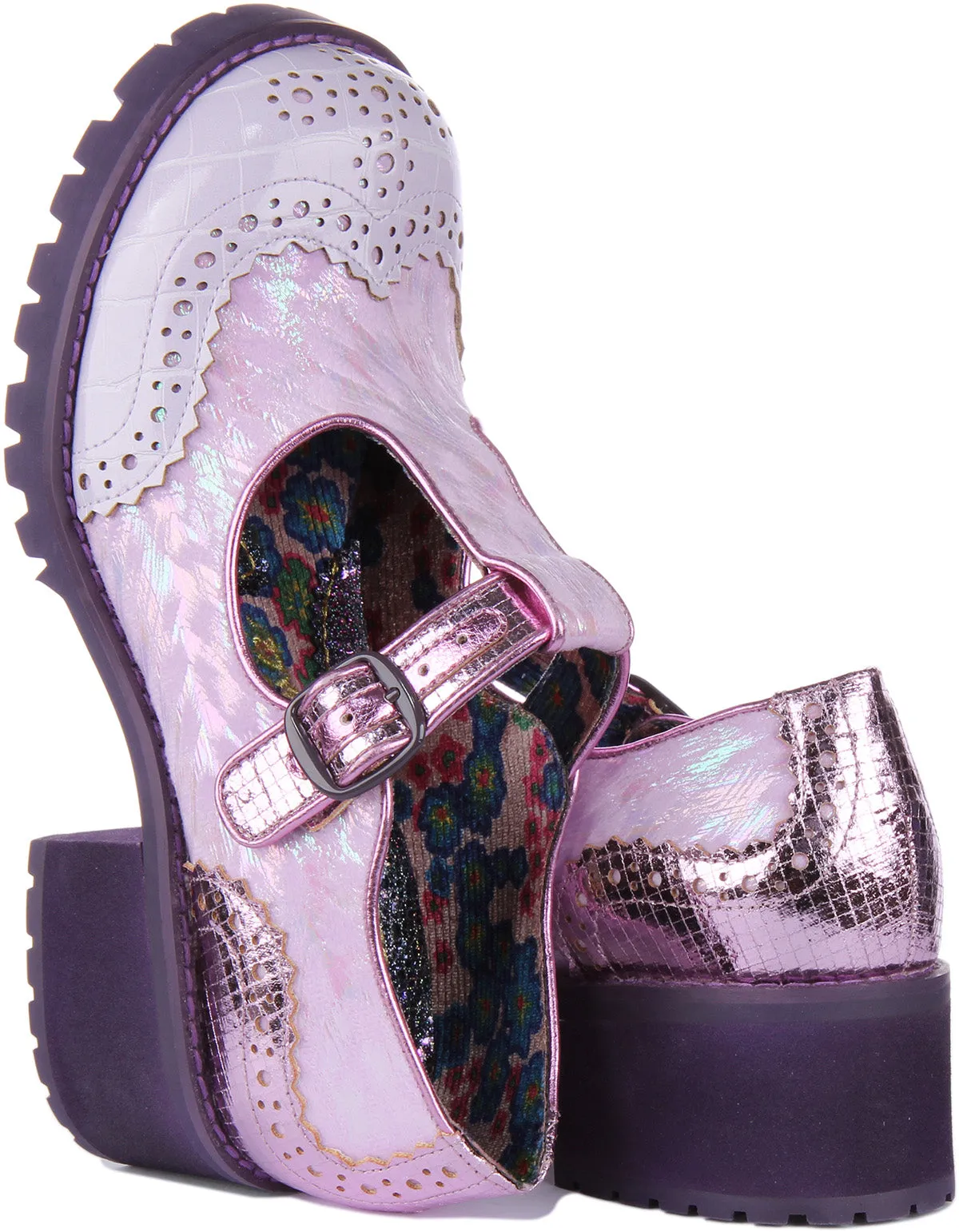 Irregular Choice What A Night In Lilac T Bar Shoes For Women