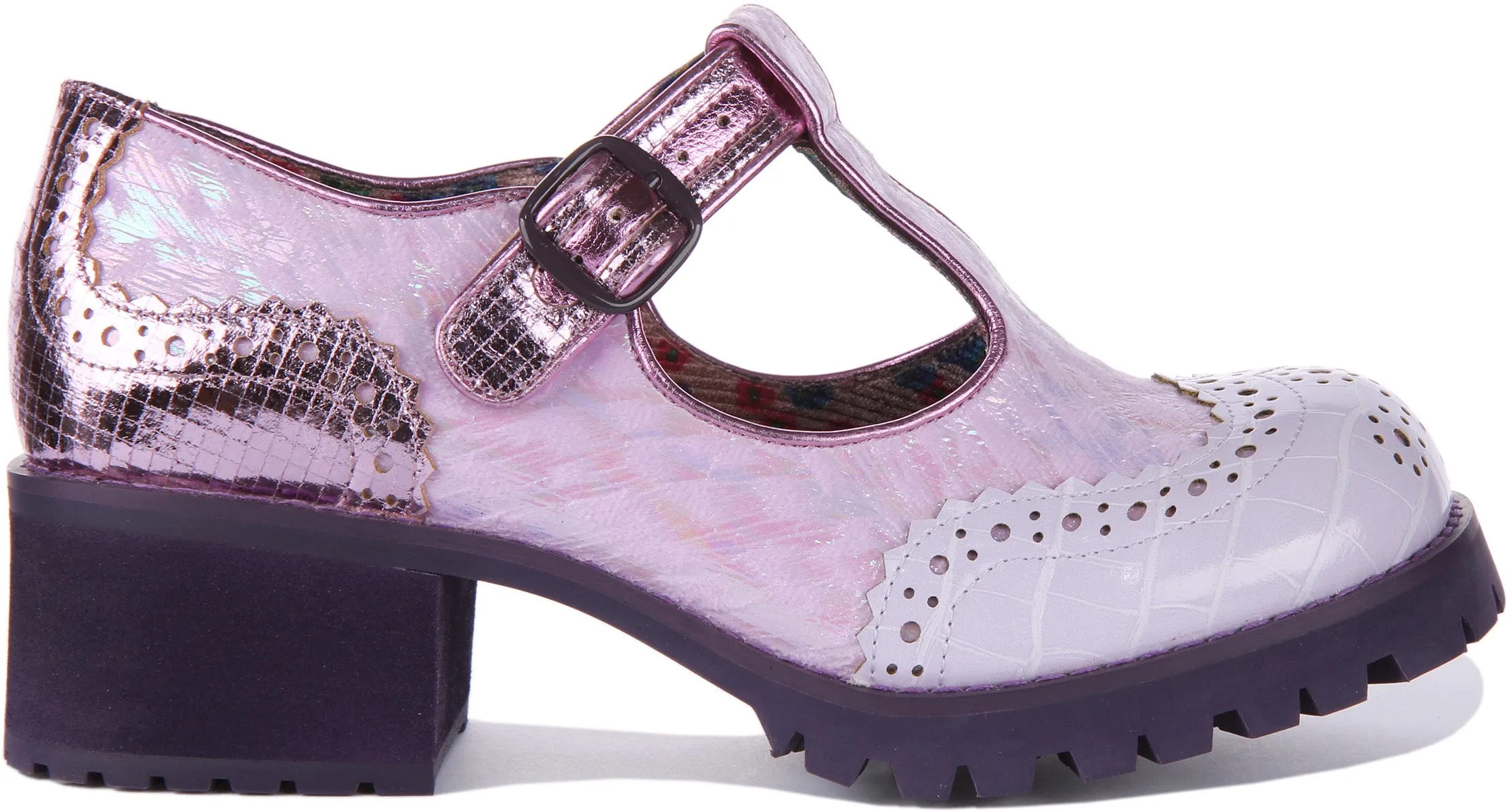 Irregular Choice What A Night In Lilac T Bar Shoes For Women