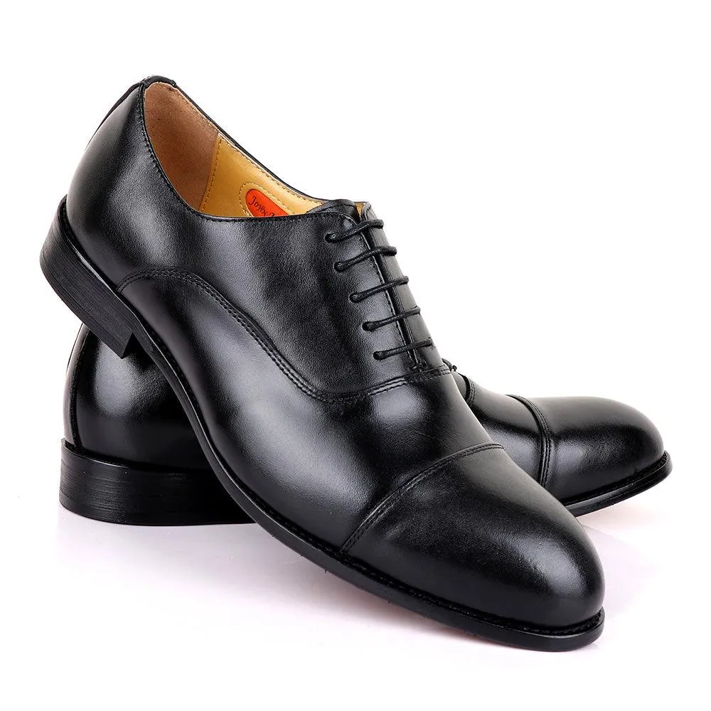 John Mendson Lace Leather Black Shoe