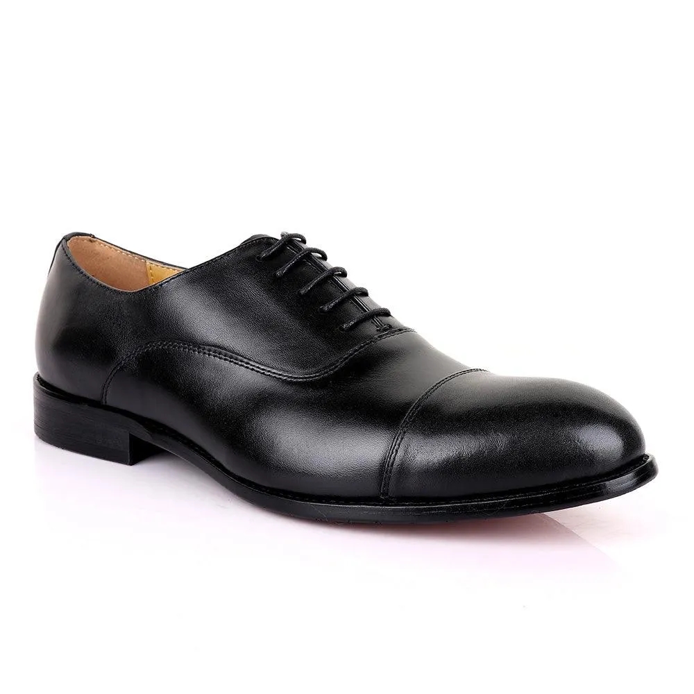 John Mendson Lace Leather Black Shoe