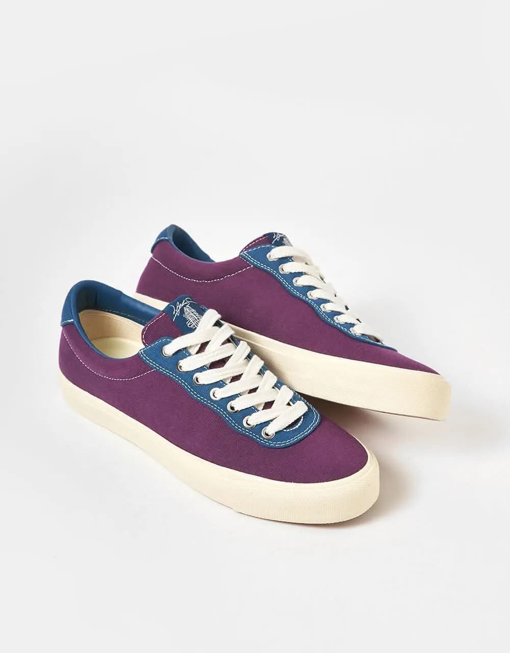 Last Resort AB x Julian Smith VM001 Lo Canvas Skate Shoes - Plum/Dirty Blue