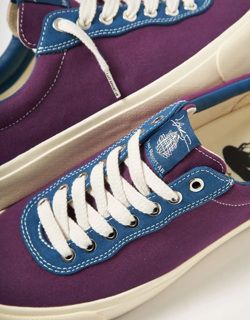 Last Resort AB x Julian Smith VM001 Lo Canvas Skate Shoes - Plum/Dirty Blue