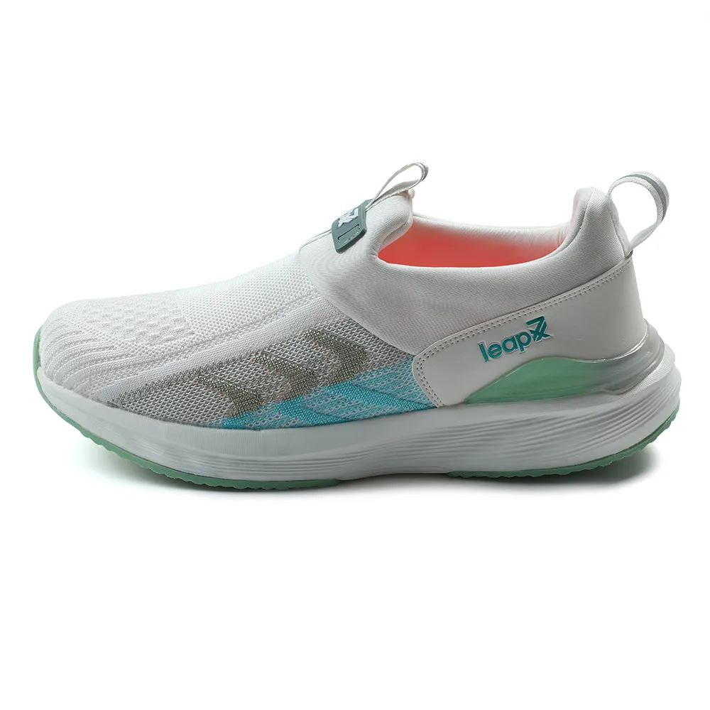 Leap7x White Non Lacing Sports Walking Shoes For Women AHANA By Liberty