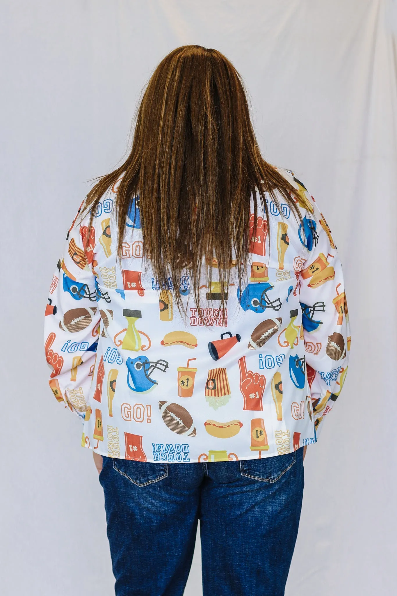 Living Loud Orange Blue Football Blouse