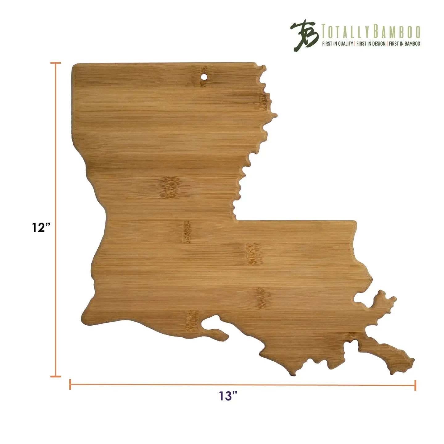 Louisiana State-Shaped Bamboo Serving & Cutting Board