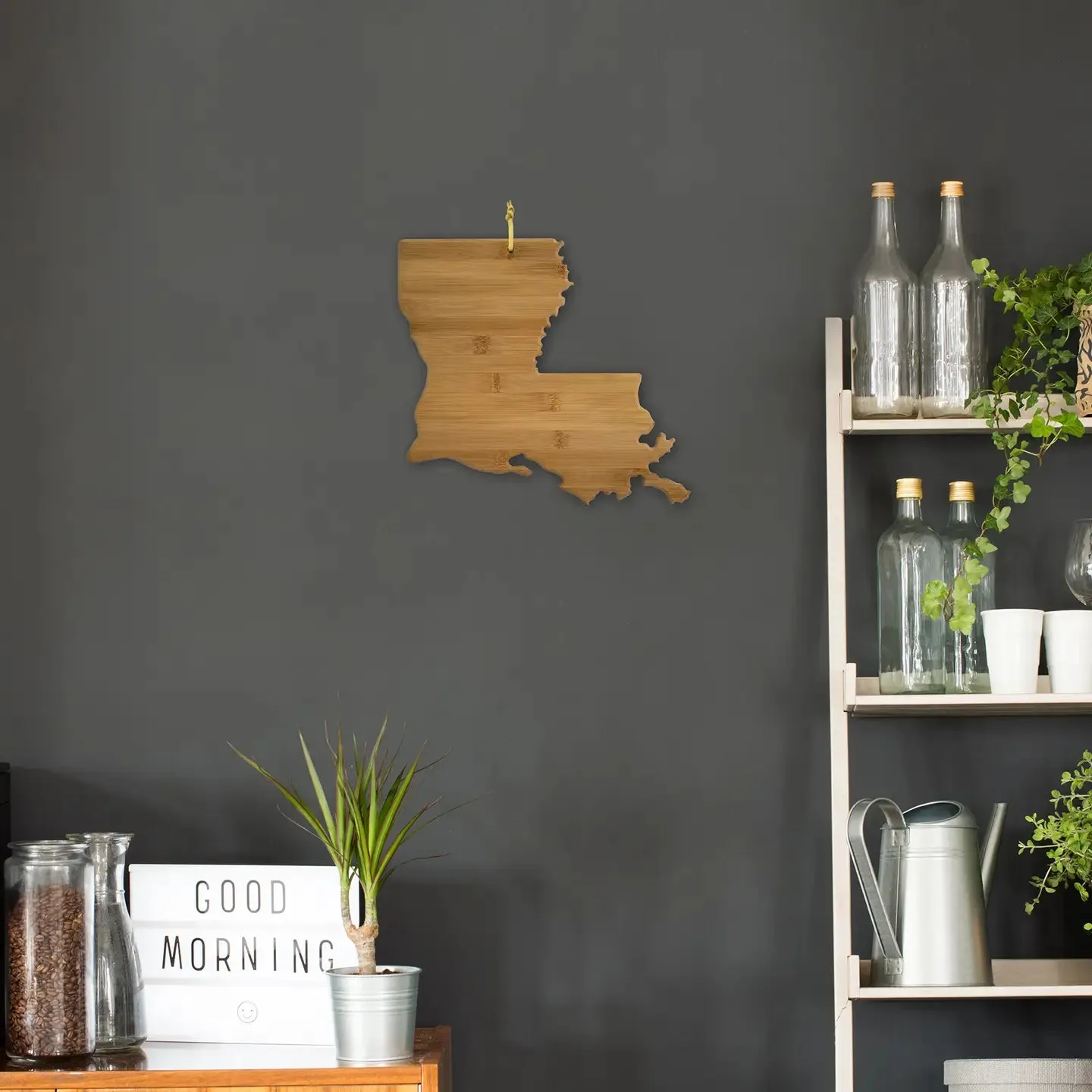 Louisiana State-Shaped Bamboo Serving & Cutting Board