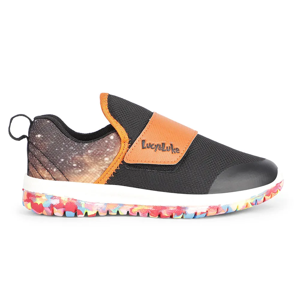 Lucy&Luke Sports Orange Non Lacing Walking Shoes For Kids JAMON-E By Liberty