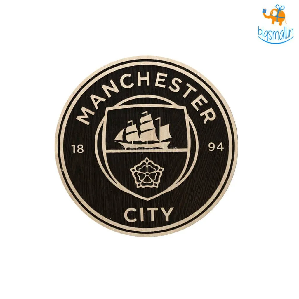 Manchester City Engraved Wooden Crest