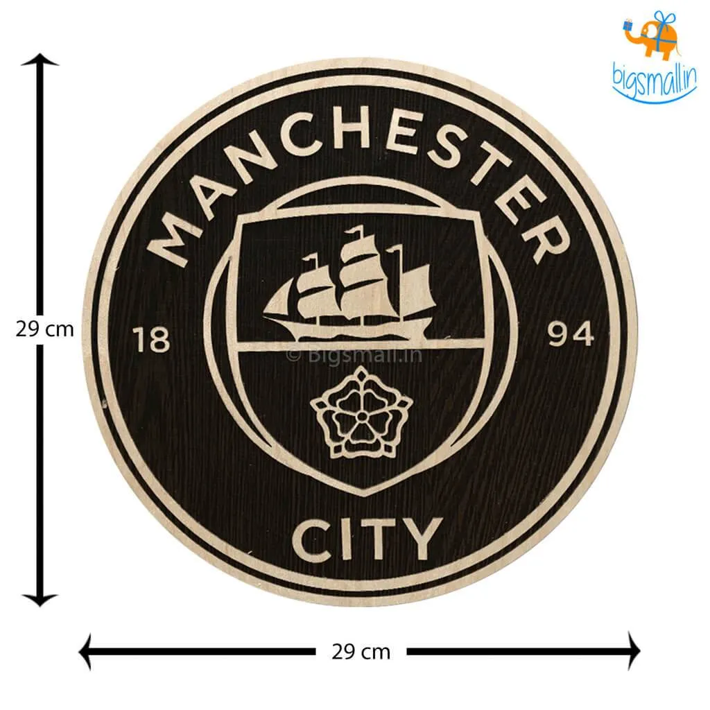 Manchester City Engraved Wooden Crest