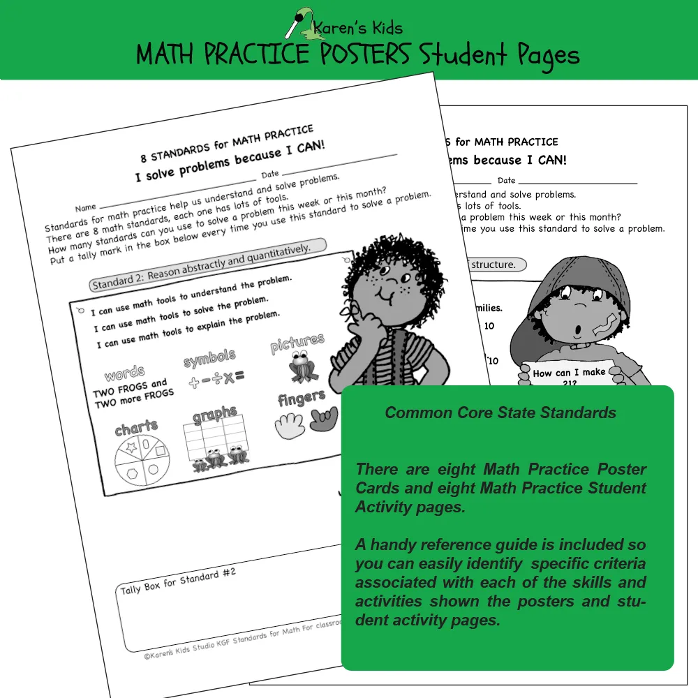 Math I CAN Math Practice Posters (Karen's Kids Printables)