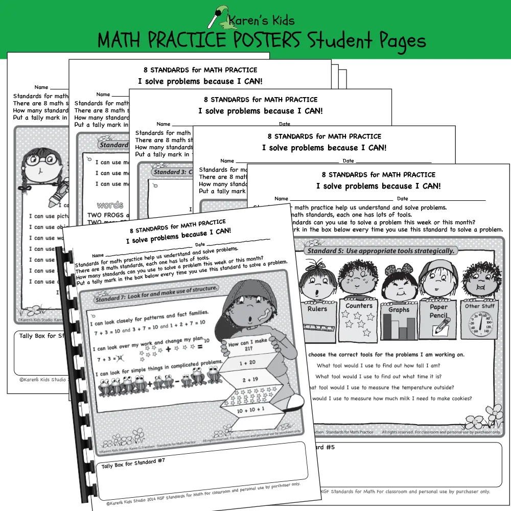 Math I CAN Math Practice Posters (Karen's Kids Printables)