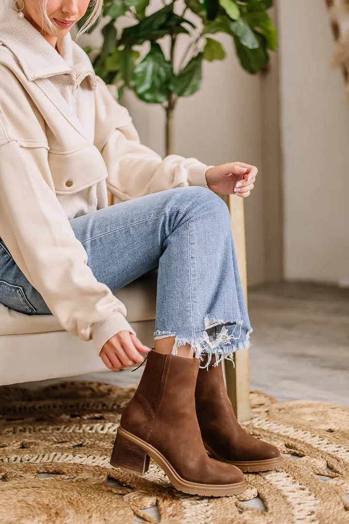 Megan Faux Suede Ankle Boots | Coffee