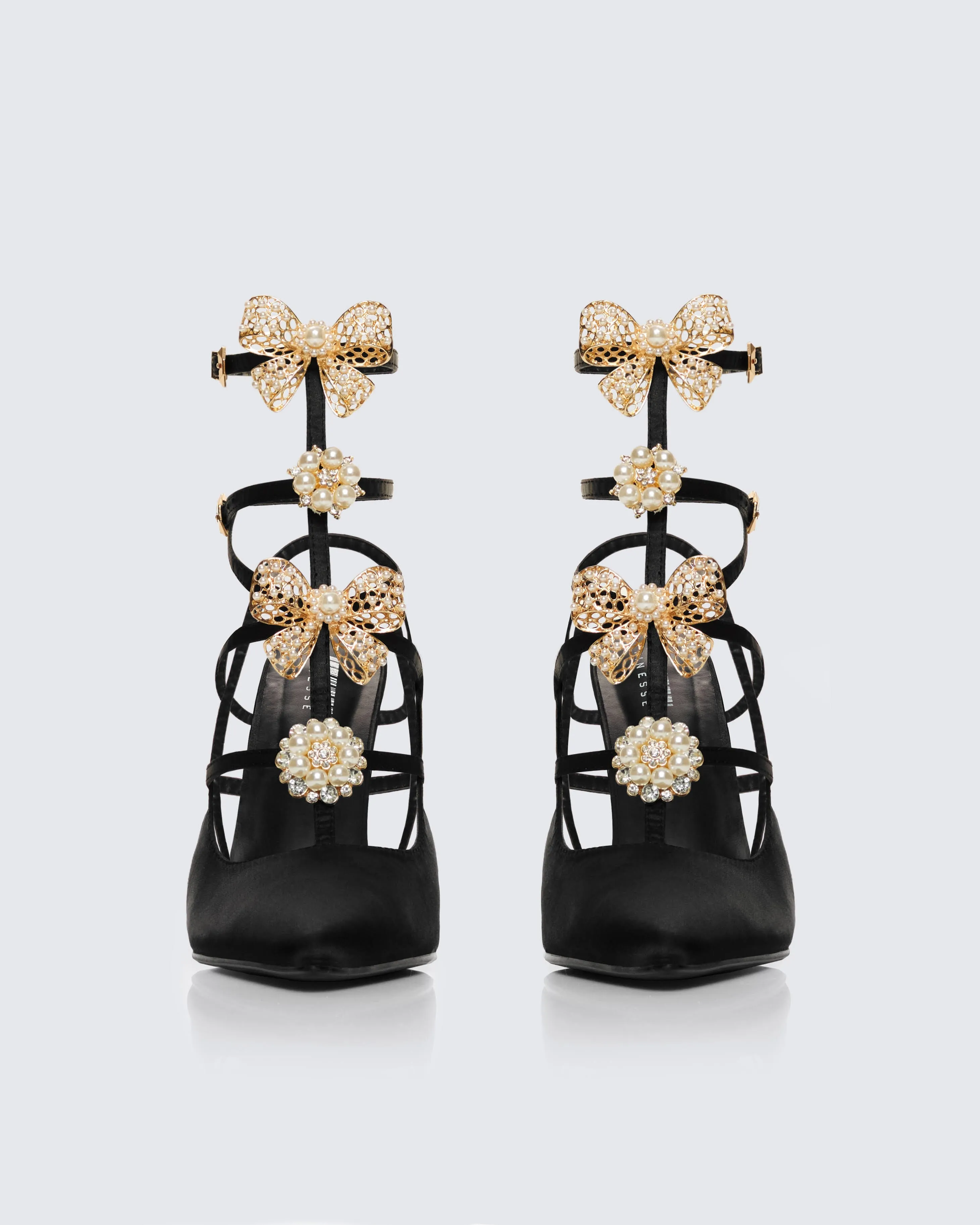 Melba Black Jewel Bow Pumps