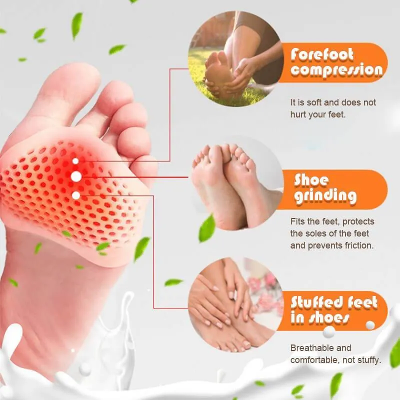 Metatarsal Pads for Women and Men , Foot Pads for Ball of Feet , Silicone honeycomb forefoot cushion insoles