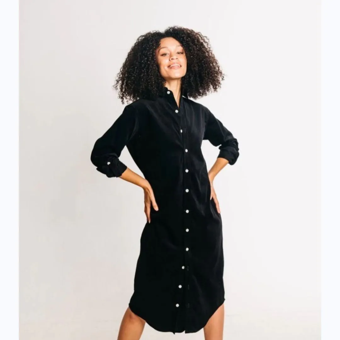 Midi Baby Corduroy Shirt Dress