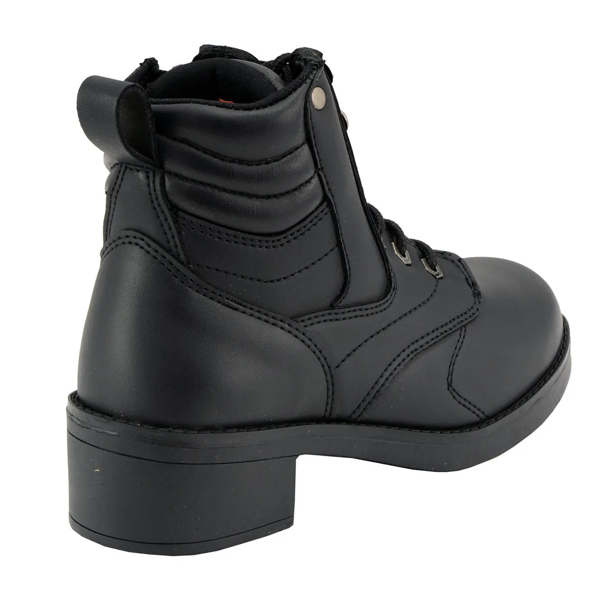 Milwaukee Leather MBK9275 Boys Black Lace-Up Boots with Side Zipper Entry