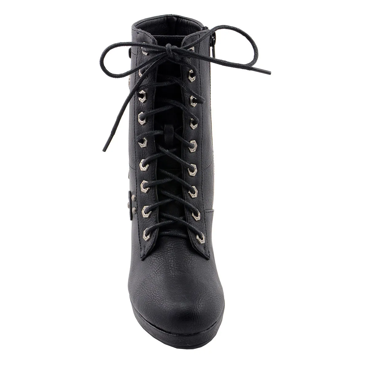 Milwaukee Leather MBL9418 Women's Black Lace-Up Fashion Boots with