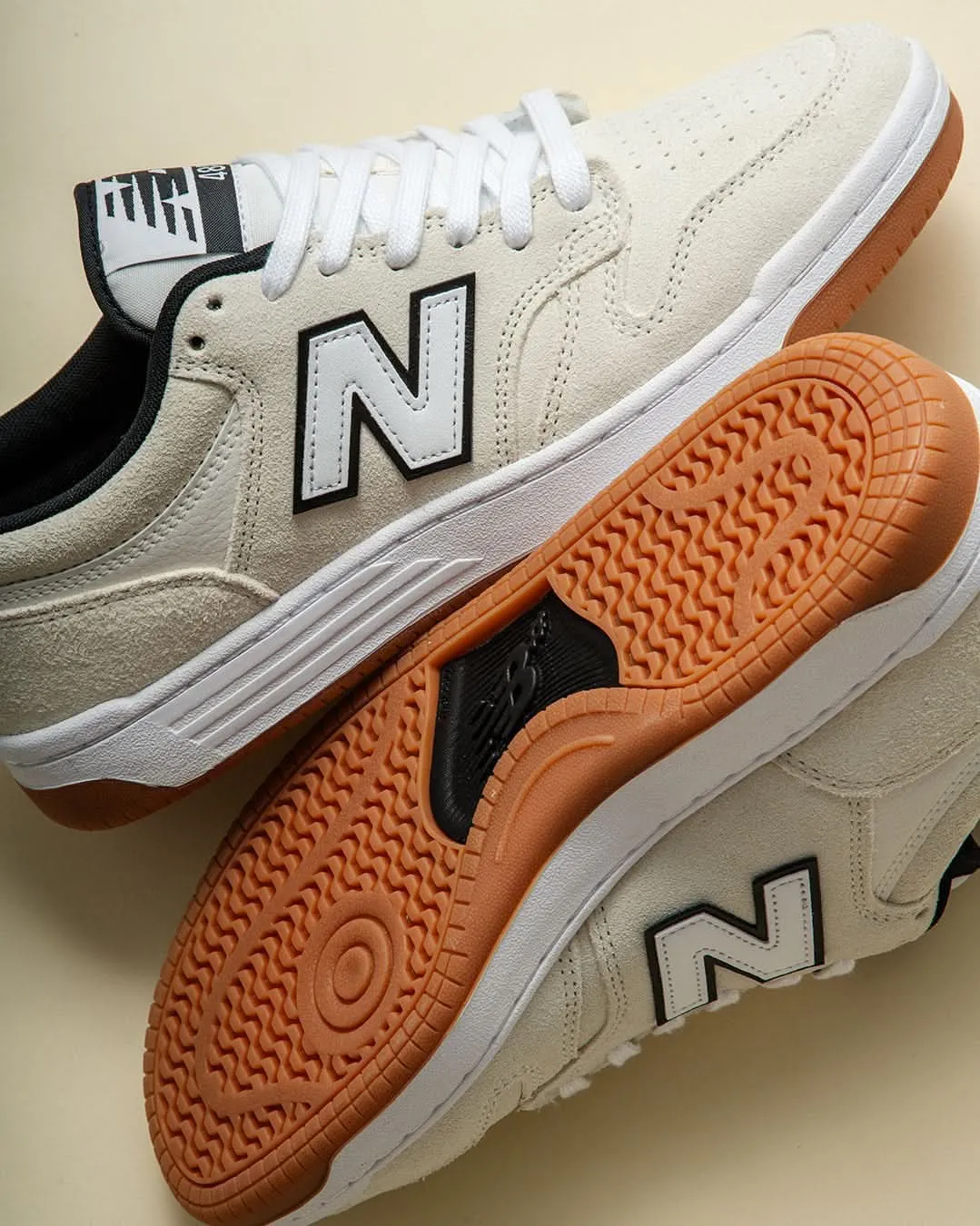 New Balance Numeric 480 Skate Shoes - Cream/White