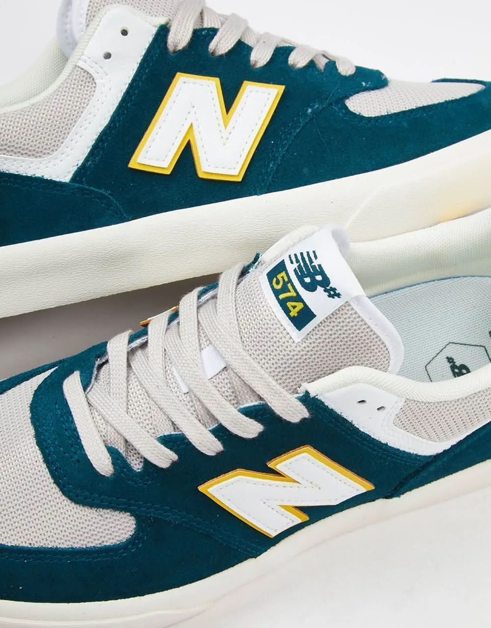 New Balance Numeric 574 Vulc Skate Shoes - Spruce/White