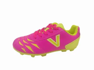 New Victor Sierra Kids Cattura MD Jr Soccer Shoes Size 5.5 - Pink/Yellow