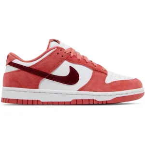 Nike Women's Dunk Low Valentines Shoes - White / Team Red / Adobe / Dragon Red