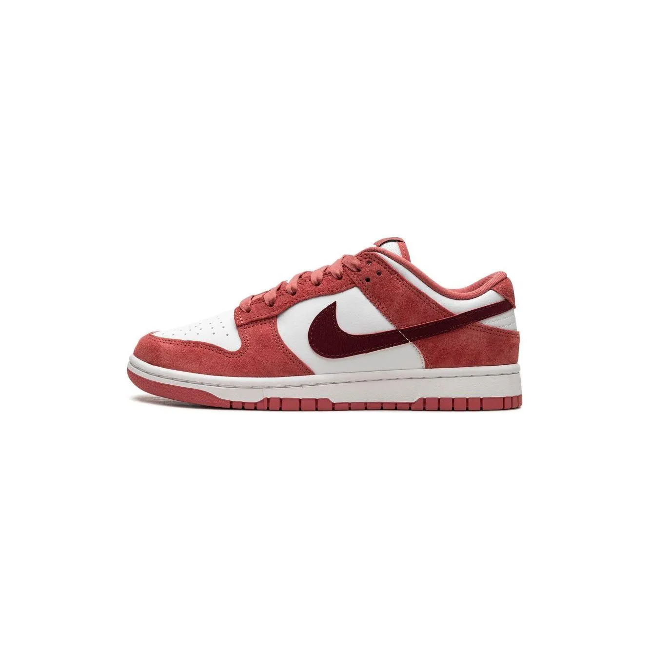 Nike Women's Dunk Low Valentines Shoes - White / Team Red / Adobe / Dragon Red