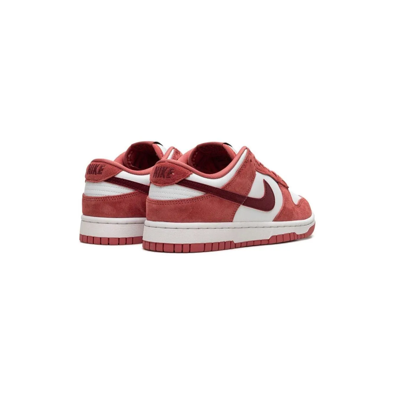 Nike Women's Dunk Low Valentines Shoes - White / Team Red / Adobe / Dragon Red