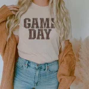 Online Exclusive | Leopard Print Gameday Graphic Tee in Cream