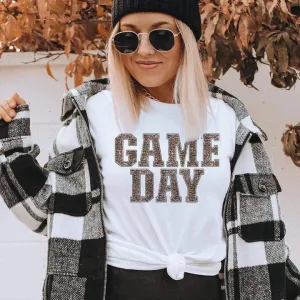 Online Exclusive | Leopard Print Gameday Graphic Tee in White