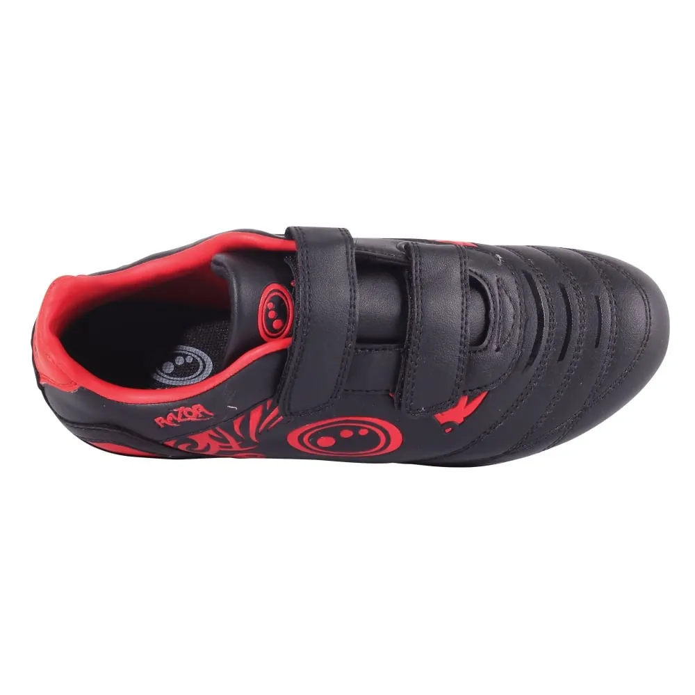 Optimum Razor Football boot Studded black/red Velcro fastening.