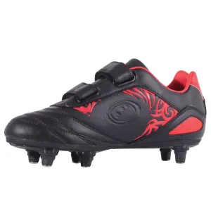 Optimum Razor Football boot Studded black/red Velcro fastening.