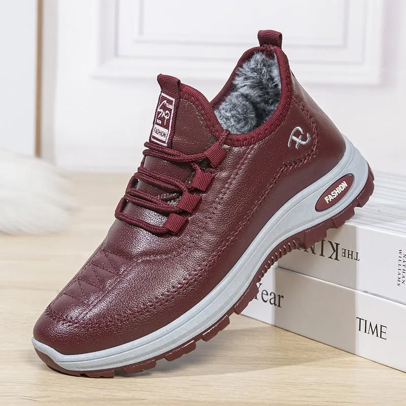 Owlkay Winter Warmth Fleece-Lined Sports Cotton Shoes