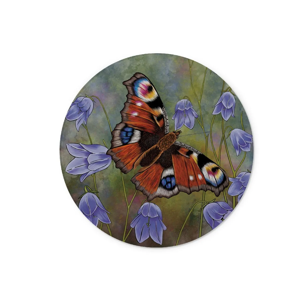 Peacock Butterfly Glass Chopping Board