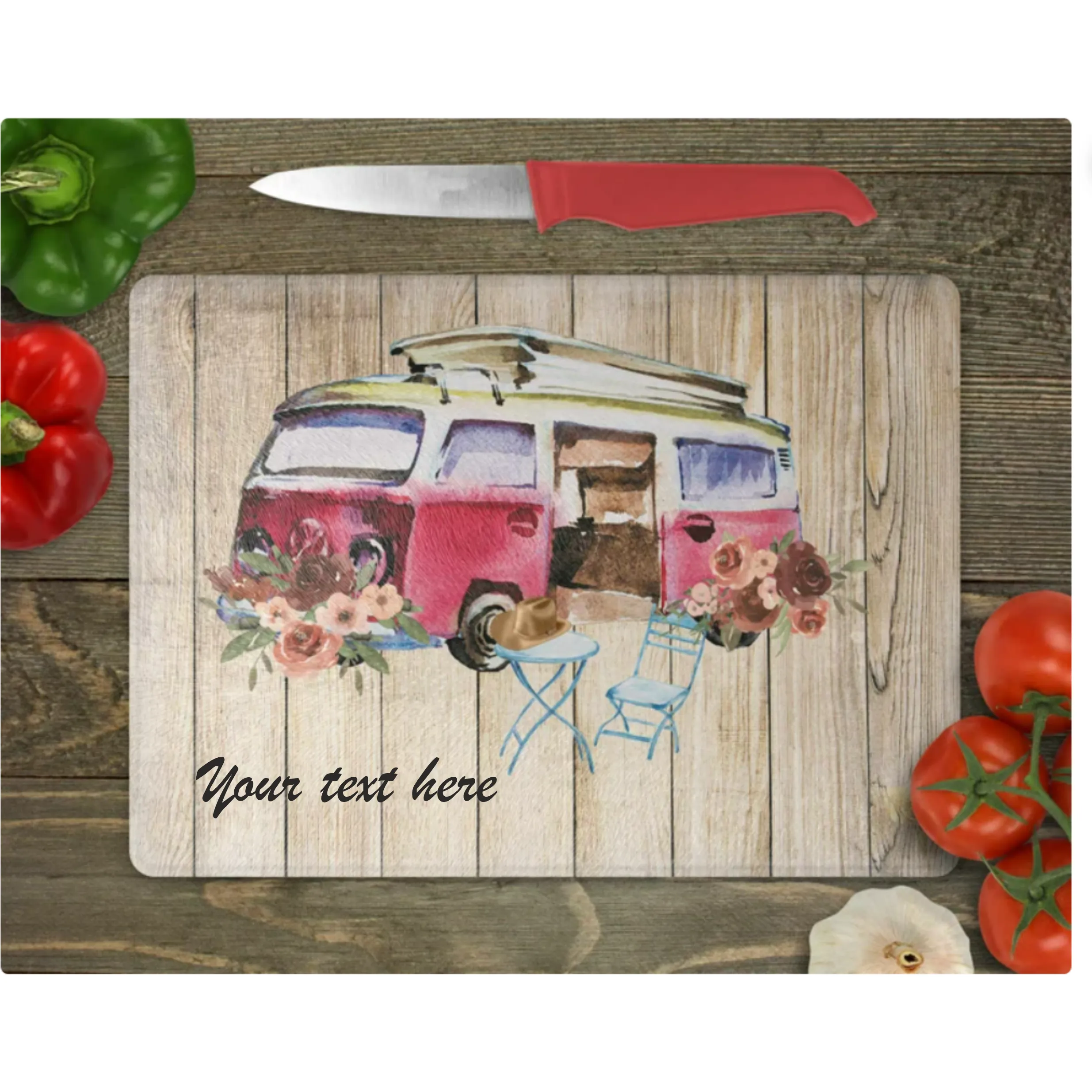 Personalised Camper Van Chopping Board