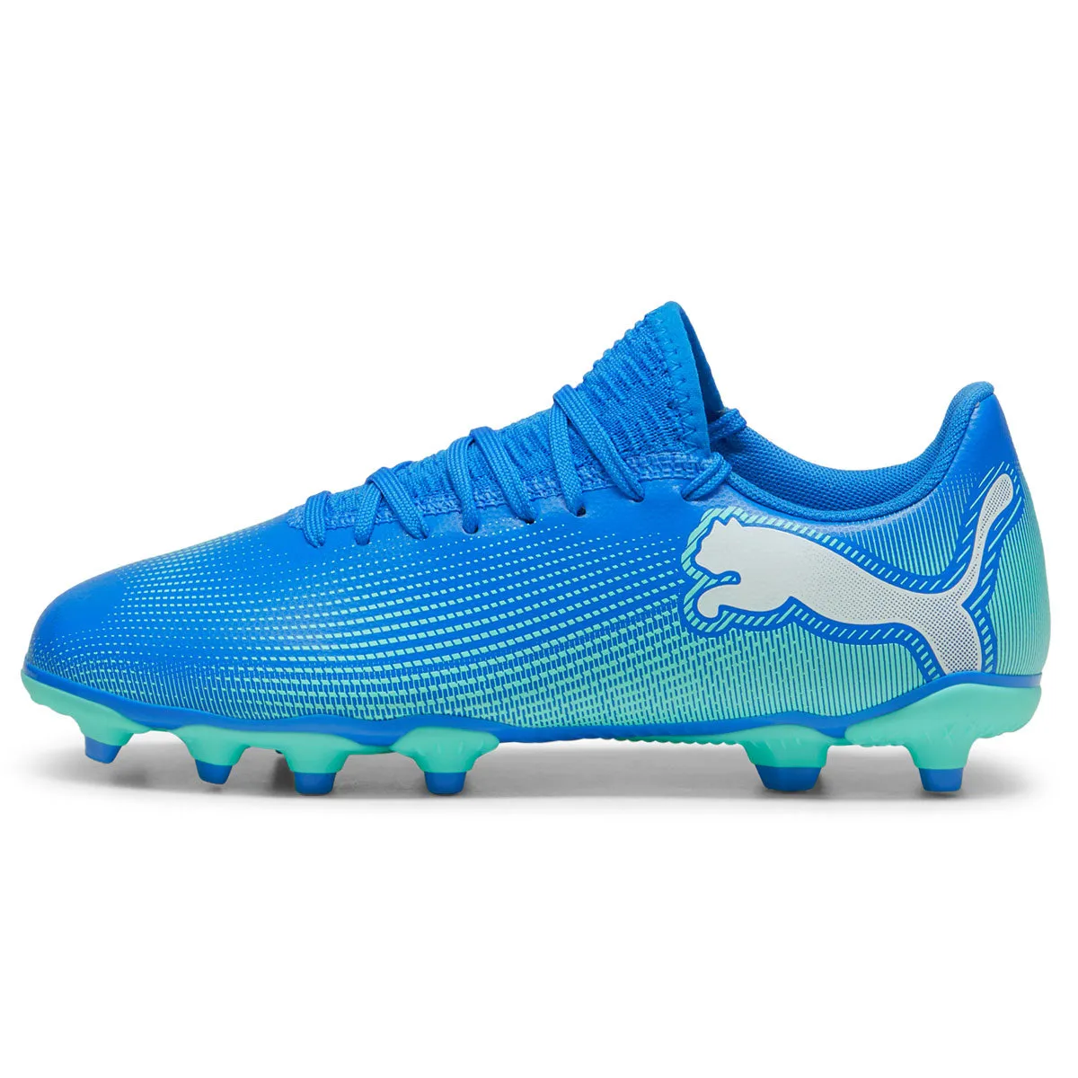 Puma Future 7 Play FG/AG Football Boots - Youth - Blue/Mint/White