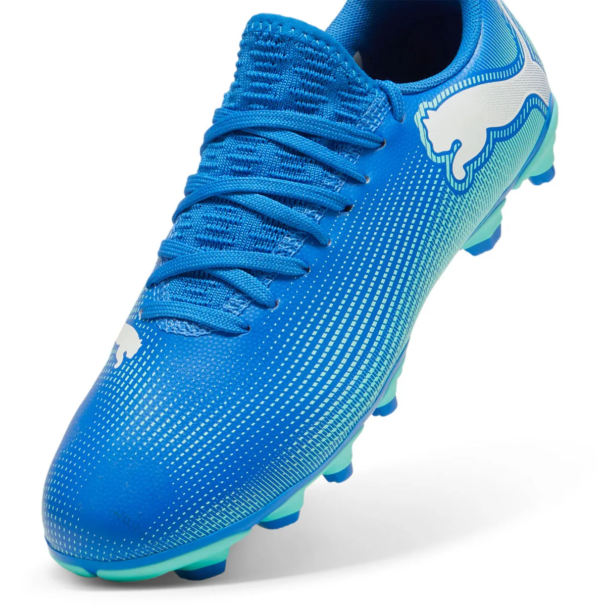 Puma Future 7 Play FG/AG Football Boots - Youth - Blue/Mint/White