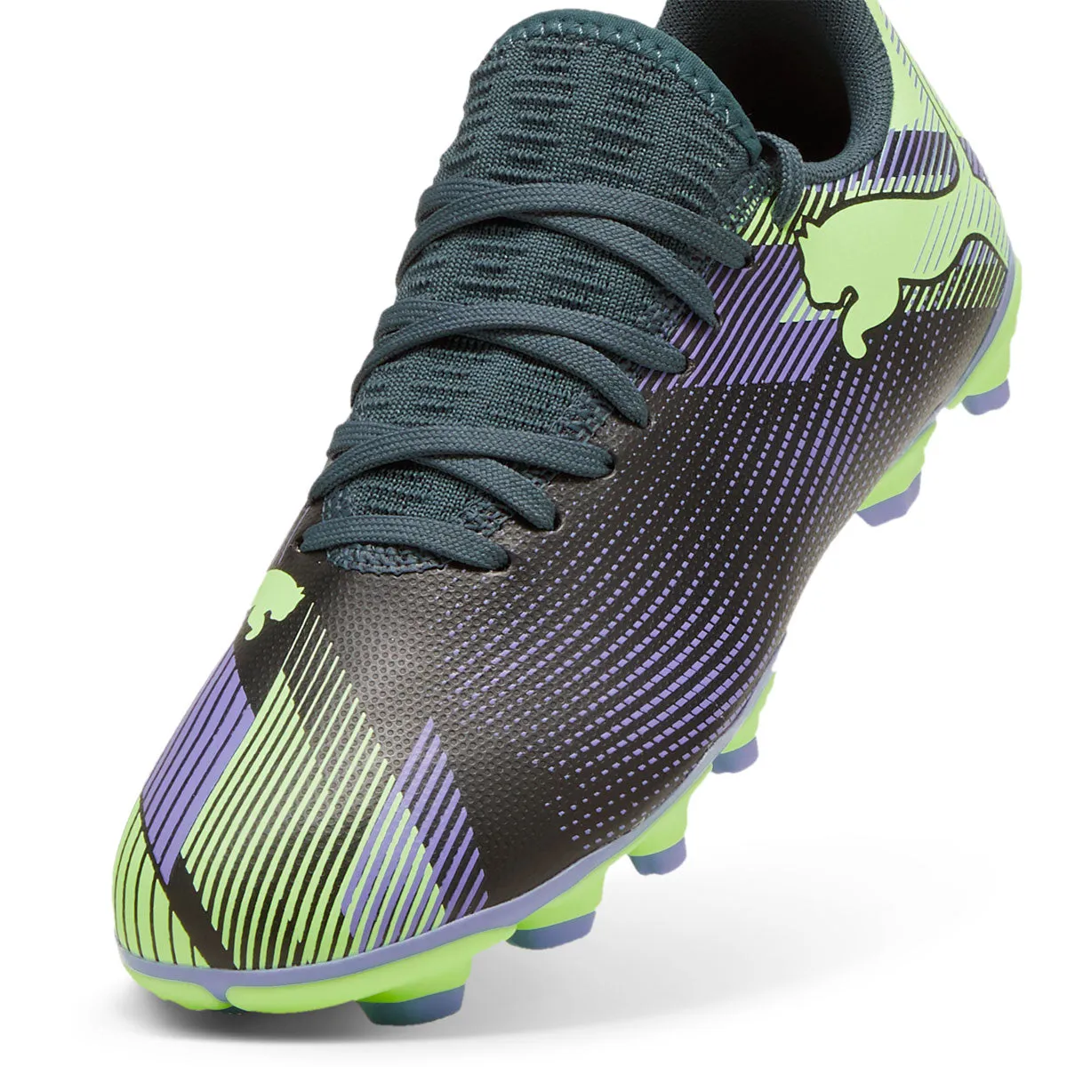 Puma Future 7 Play FG/AG Football Boots - Youth - Grey/Purple/Fizzy Apple