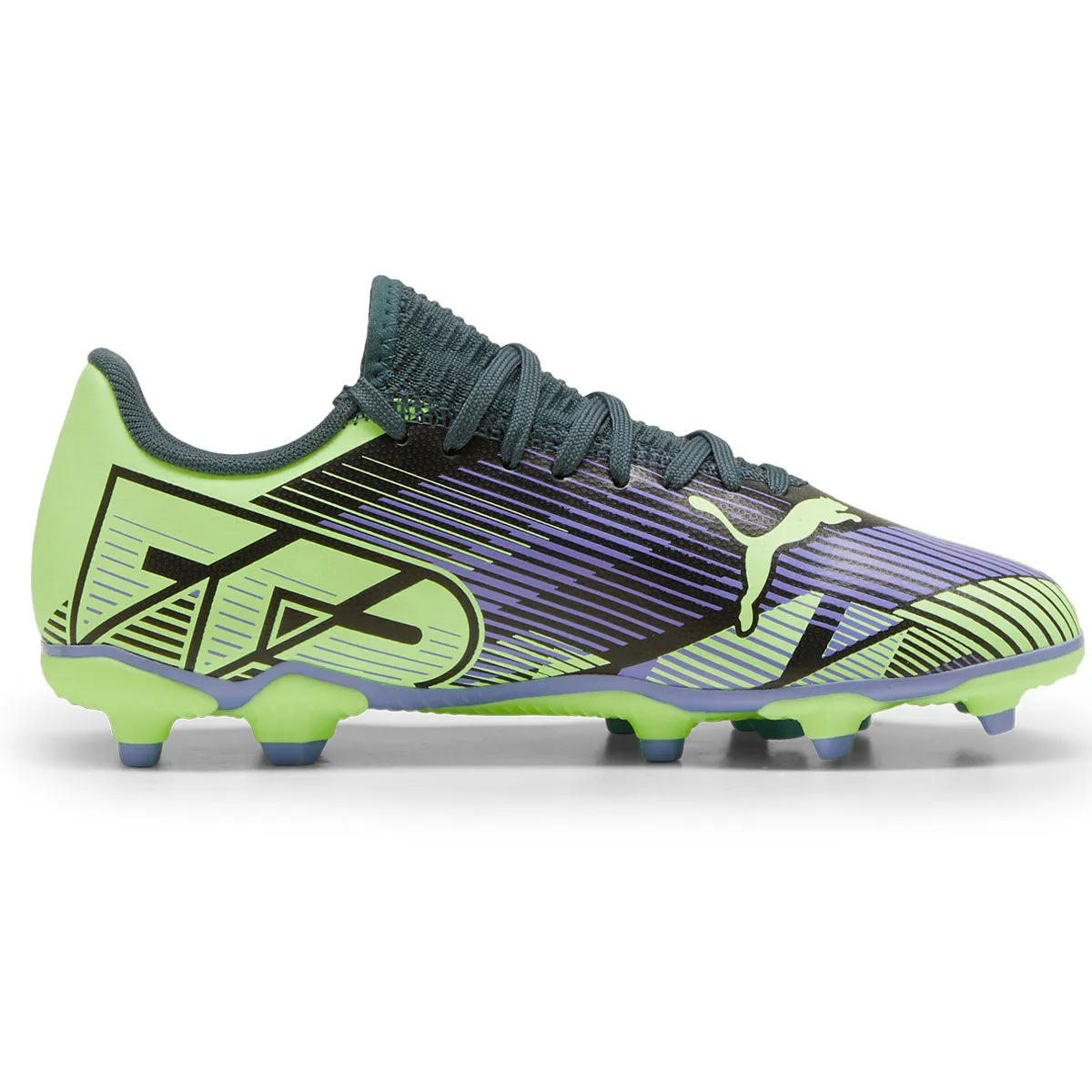 Puma Future 7 Play FG/AG Football Boots - Youth - Grey/Purple/Fizzy Apple